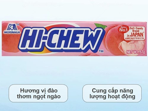 Kẹo mềm Morinaga Hi-Chew hương đào thanh 57g Mã 101050081