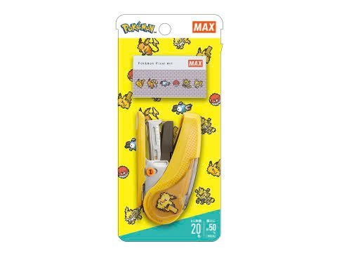 Dập ghim trợ lực MAX số 10 Sakuri Pokemon kèm 01 hộp đựng đinh ghim số 10 No.10-1M - Mã HD92811 Pikachu Vàng