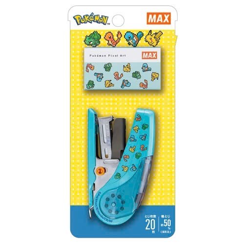 Dập ghim trợ lực MAX số 10 Sakuri Pokemon kèm 01 hộp đựng đinh ghim số 10 No.10-1M - Mã HD92815 Xanh nhạt 