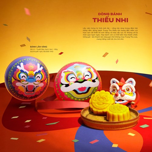 Bánh trung thu Kinh Đô Lân vàng Tuyết Đậu Xanh Vani 60g