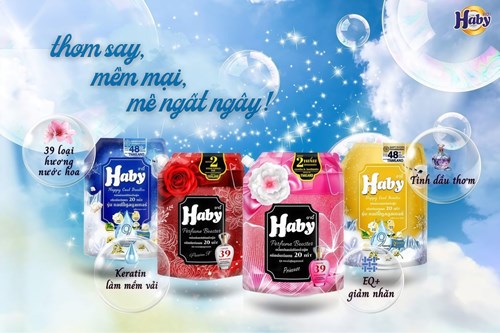 Nước xả vải Haby Softener túi 2L Hồng