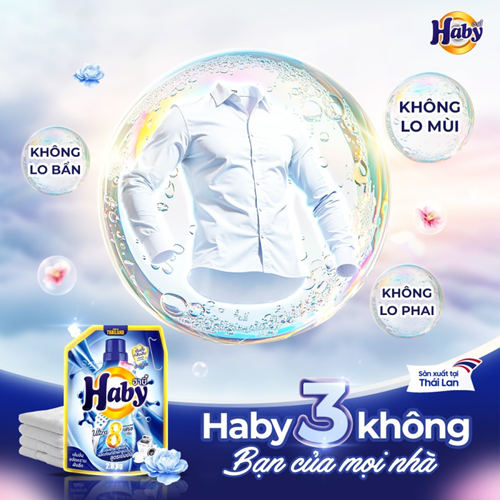 Nước giặt Haby hương biển xanh Fresh Marine 2800ml túi xanh dương