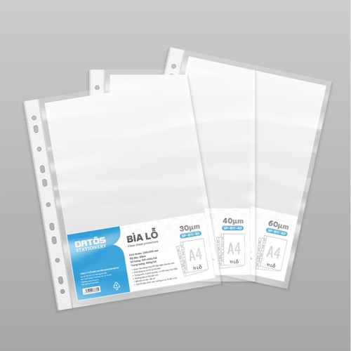 Bìa lỗ Batos A4 túi 10 tờ