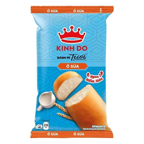 Bánh mì tươi ổ sữa Kinh Đô không nhân 70gr/ chiếc