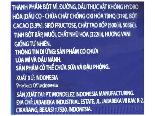 Bánh quy socola Oreo nhân kem vani 105g/ gói