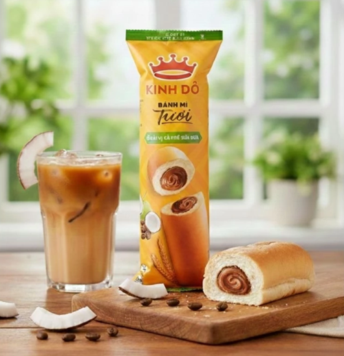 Bánh mì tươi ổ dài cà phê sữa dừa 80g