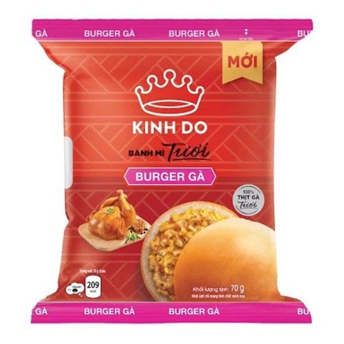 Bánh mì tươi burger gà 70g/ chiếc