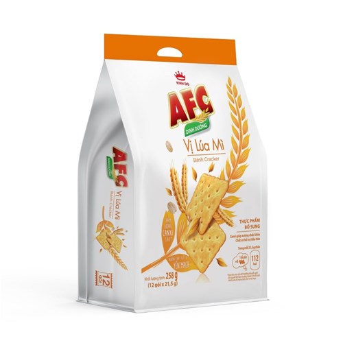 Bánh quy cracker AFC dinh dưỡng - Vị lúa mỳ 258g