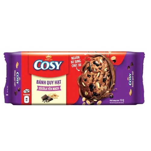Bánh quy hạt socola yến mạch Cosy Double Choco gói 135g
