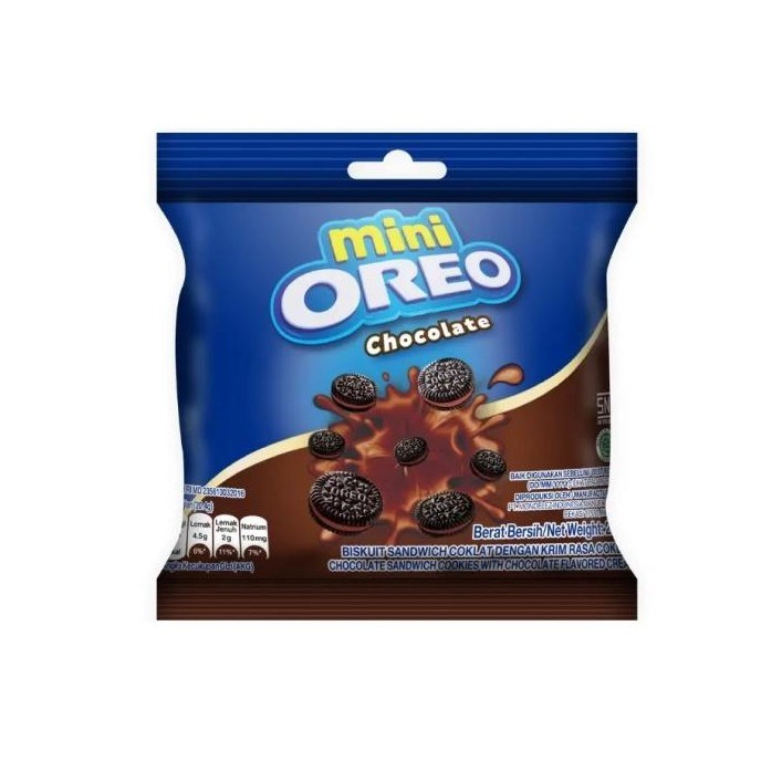 Bánh quy nhân kem Socola Oreo Mini gói 20.4g