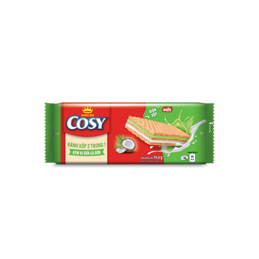 Bánh Xốp Cosy 2 Trong 1 Vị Dừa Lá Dứa 99.8g