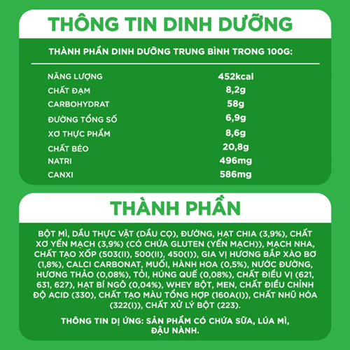 Bánh Quy Dinh Dưỡng AFC Hạt Và Thảo Mộc Vị Bắp Xào Bơ  261.6g