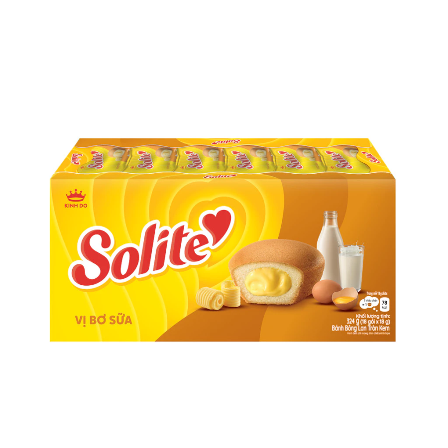 Bánh Solite Tròn Kem vị Bơ Sữa 324g