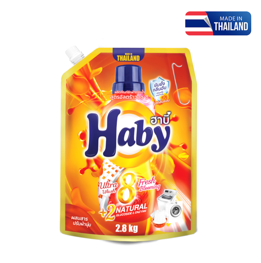 Nước giặt Haby hương hoa tươi mới Fresh Blooming 2800ml túi cam