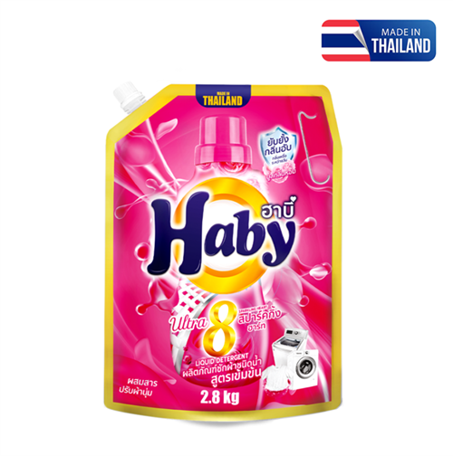 Nước giặt Haby hương hoa hồng Sparkling heard 2800ml túi hồng