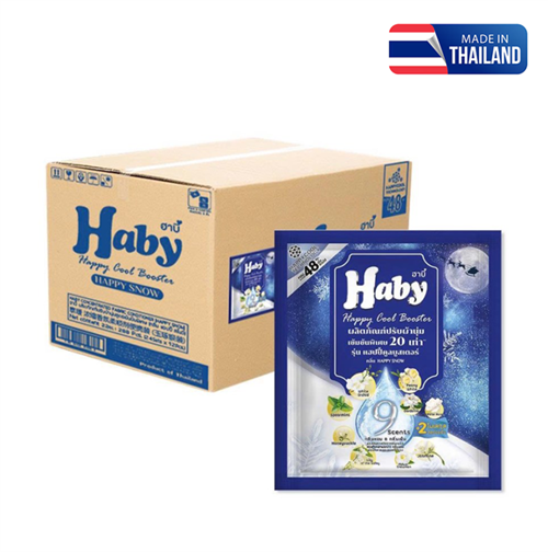 Nước xả vải Haby hương tươi mát Tuyết giáng sinh 22ml gói xanh dương