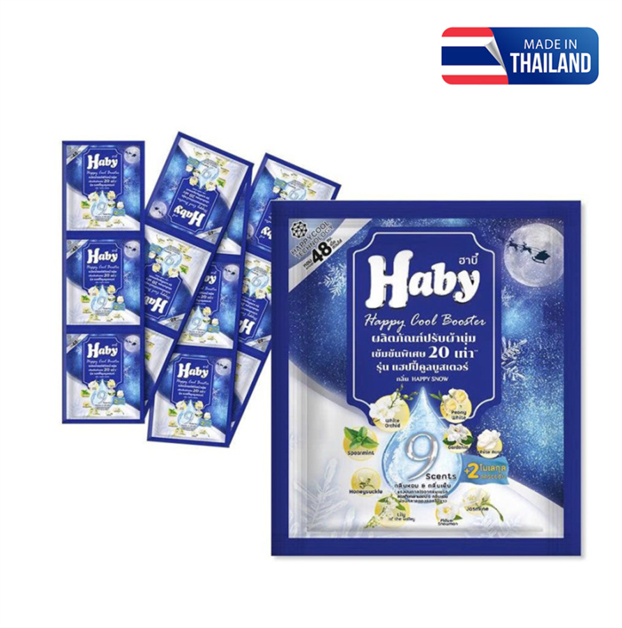 Nước xả vải Haby hương tươi mát Tuyết giáng sinh 22ml gói xanh dương
