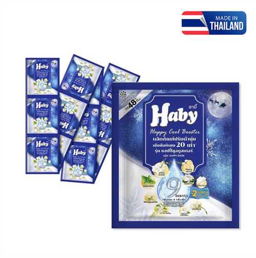 Nước xả vải Haby hương tươi mát Tuyết giáng sinh 22ml gói xanh dương
