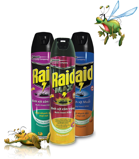 Bình xịt côn trùng JS Raid có khả năng diệt những loại côn trùng nào?