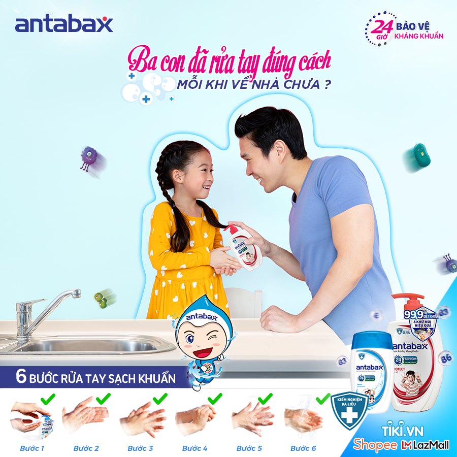 Bảo vệ cả gia đình với bộ 4 nước rửa tay Antabax an toàn tiện lợi 