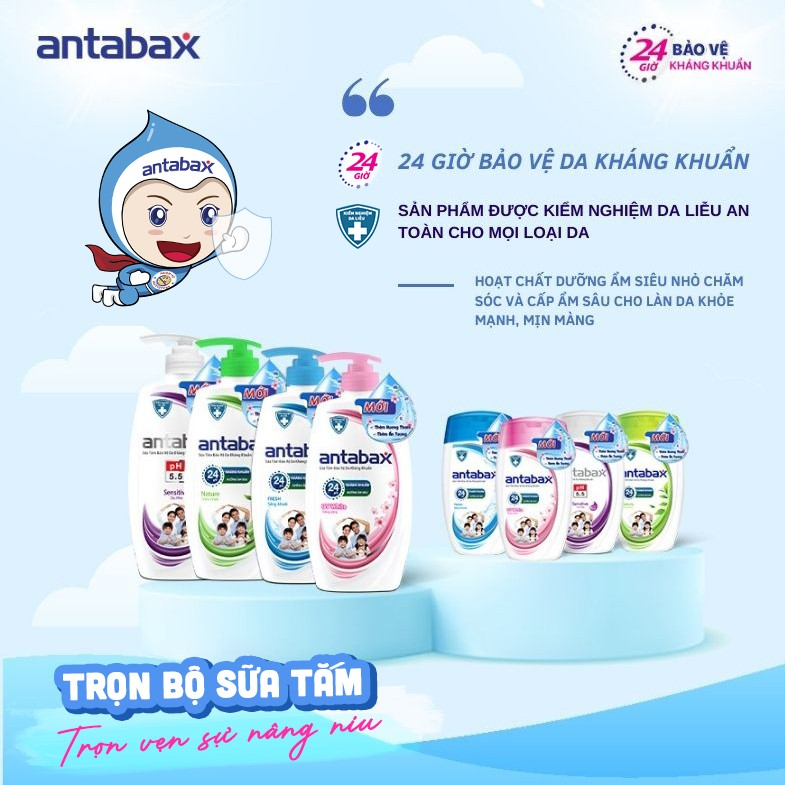 Giới thiệu sữa tắm Antabax với công thức dưỡng ấm gấp 10 lần
