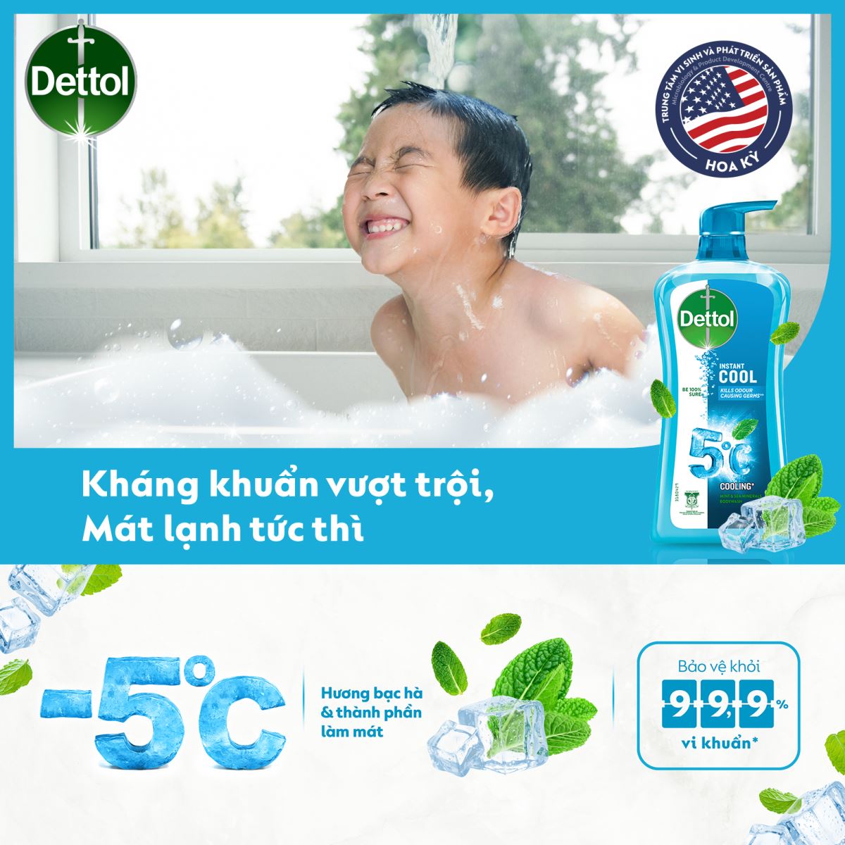 Các loại dung dịch sát khuẩn và sữa tắm từ Dettol mềm mịn