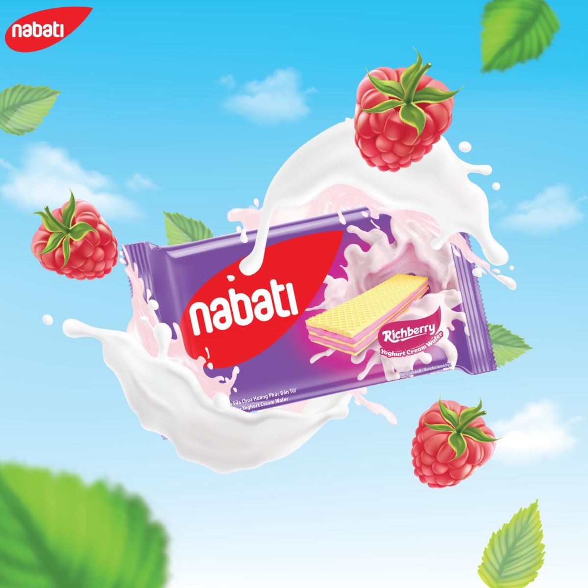 Ra mắt Nabati vị sữa chua phúc bồn tử thơm ngon mới