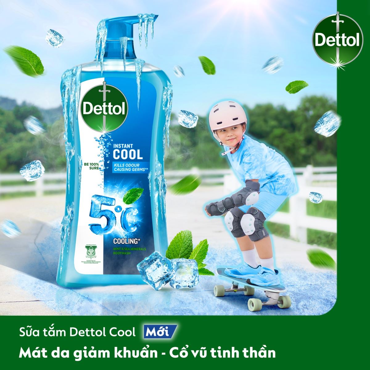 Sữa tắm Dettol Instant Cool cho mùa hè mát lạnh