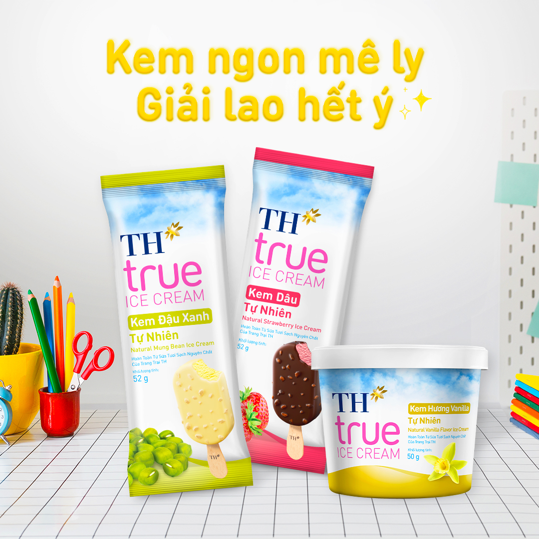 Giải nhiệt mùa hè với kem TH True Ice Cream