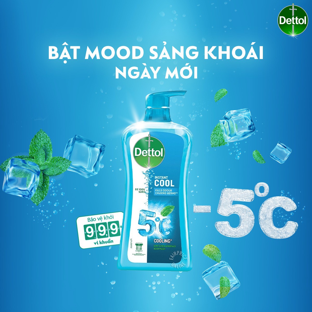 Sữa tắm Dettol Instant Cool cho mùa hè mát lạnh