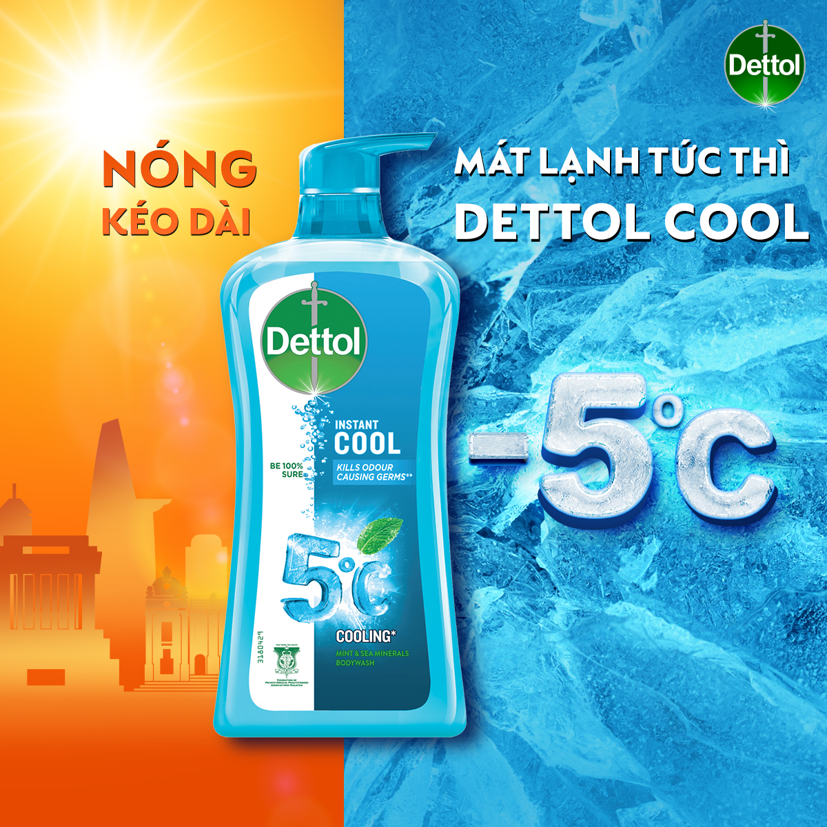Sữa tắm Dettol Instant Cool cho mùa hè mát lạnh