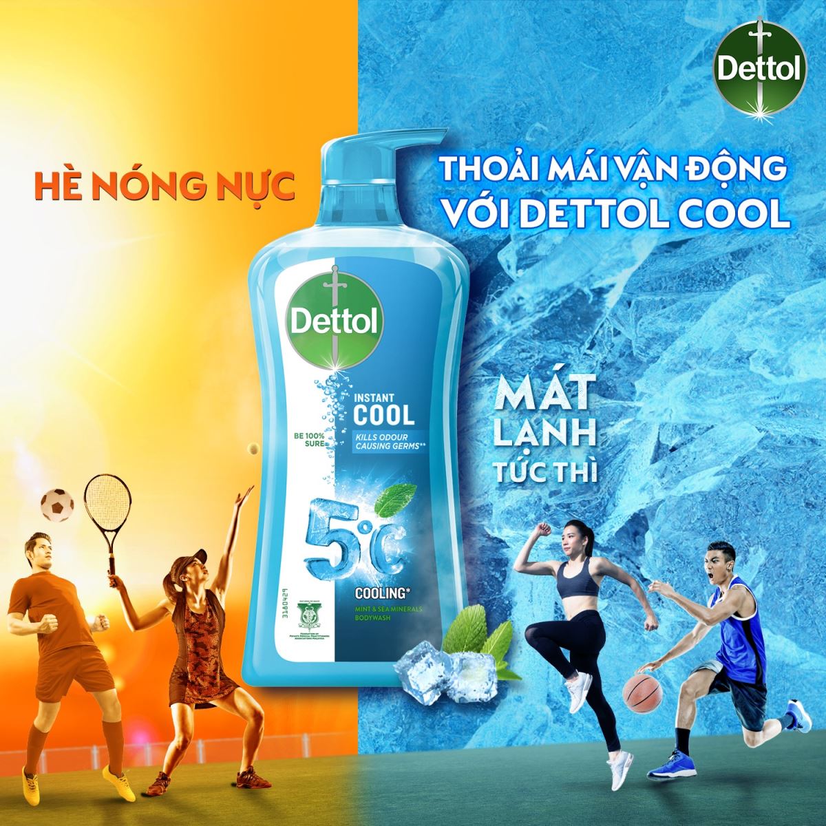 Sữa tắm Dettol Instant Cool cho mùa hè mát lạnh