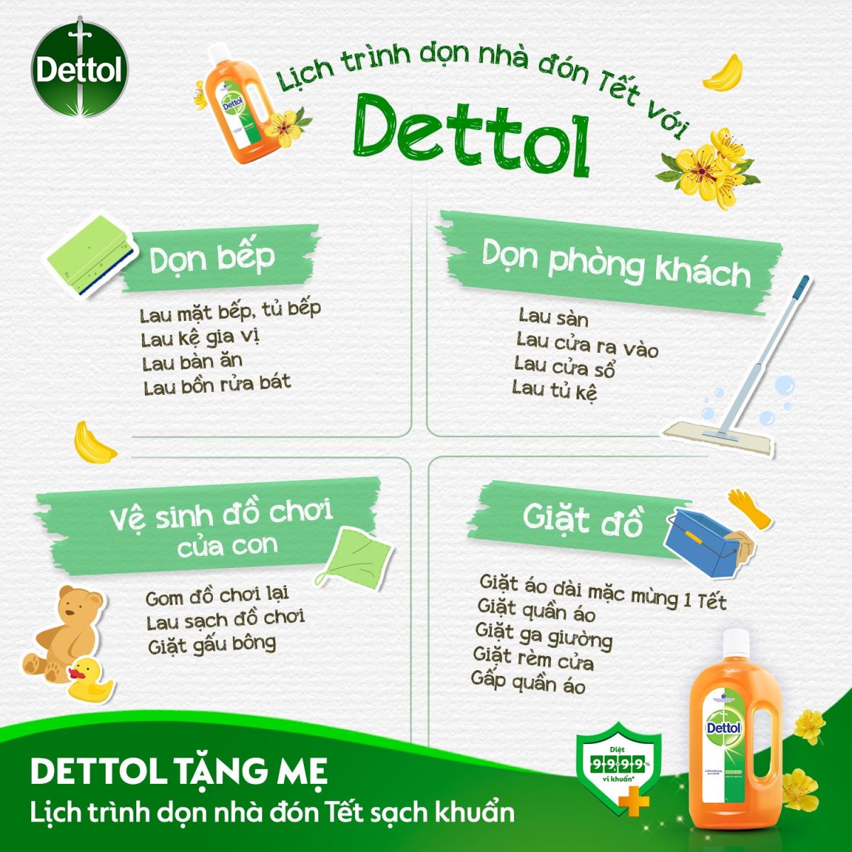 Dettol - Giải pháp tẩy rửa thông minh cho ngôi nhà của bạn