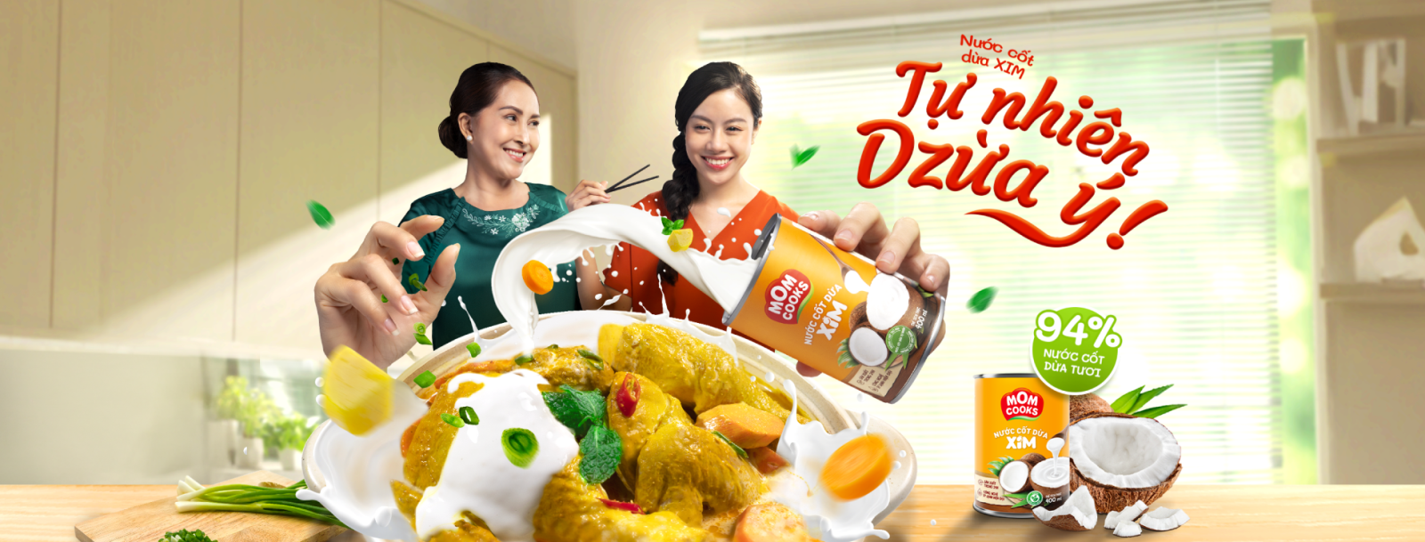 Khay 24 lon nước cốt dừa XIM - Mom Cooks 400ml/lon