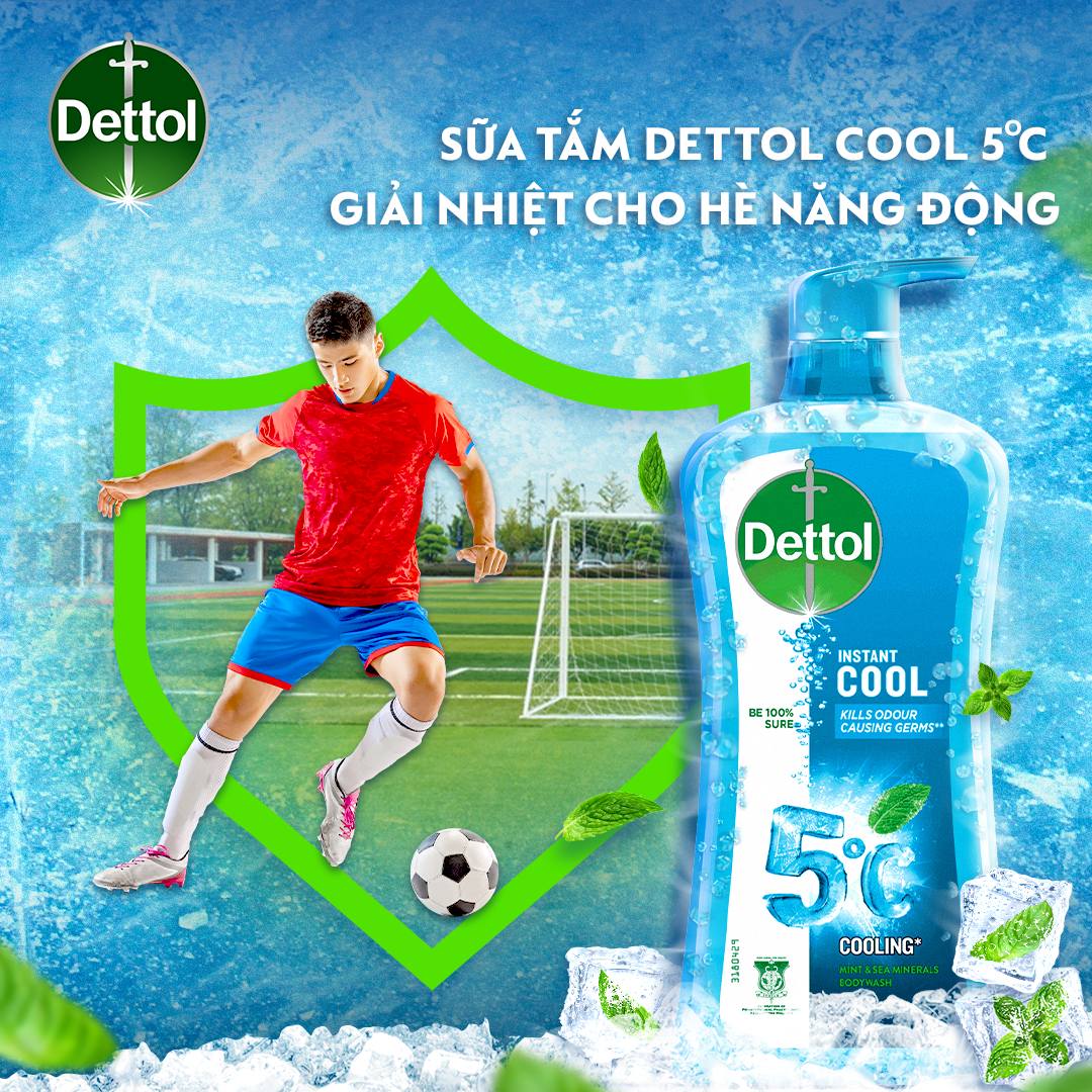 Sữa tắm Dettol Instant Cool cho mùa hè mát lạnh
