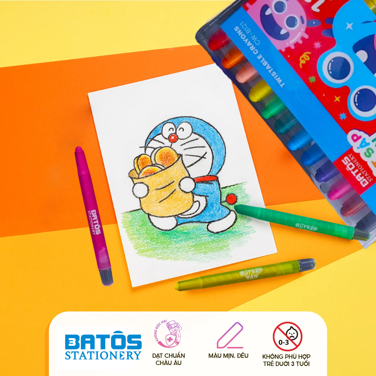 Bút sáp vặn Batos - Cây bút “đốn tim” mọi bạn nhỏ yêu sáng tạo