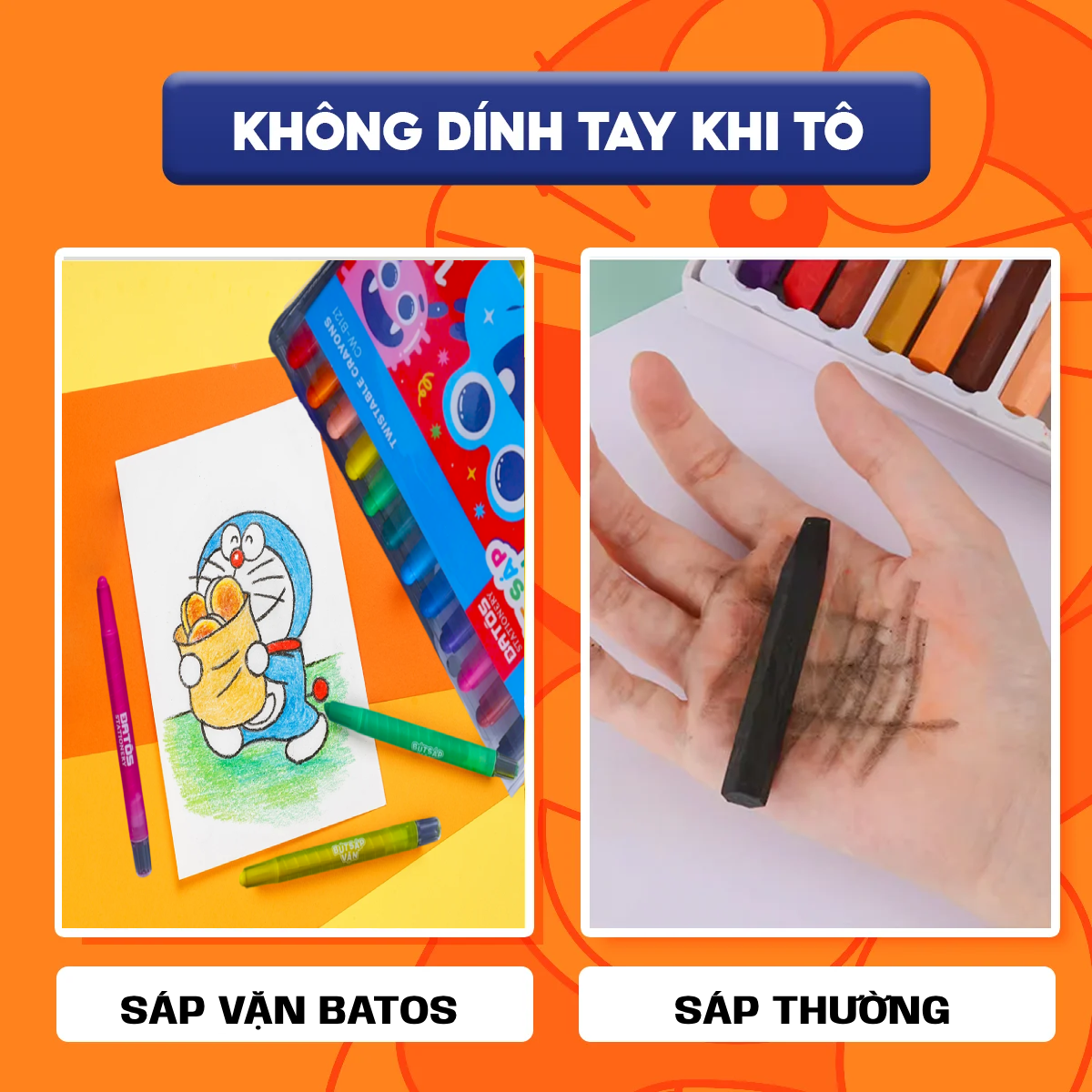 Bút sáp vặn Batos - Cây bút “đốn tim” mọi bạn nhỏ yêu sáng tạo