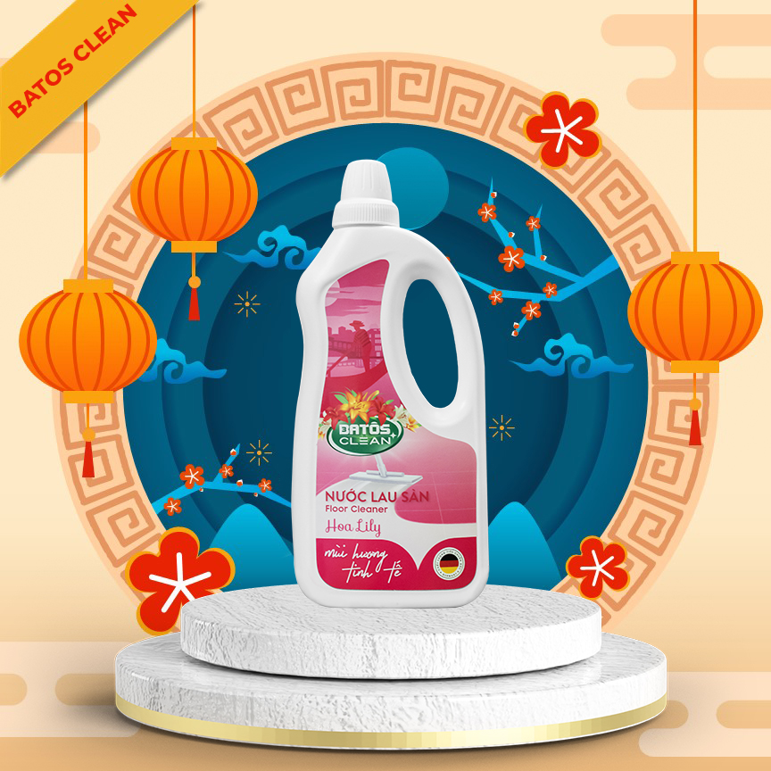 Sàn nhà sạch bong, đón lộc đầu năm với nước lau sàn Batos Clean