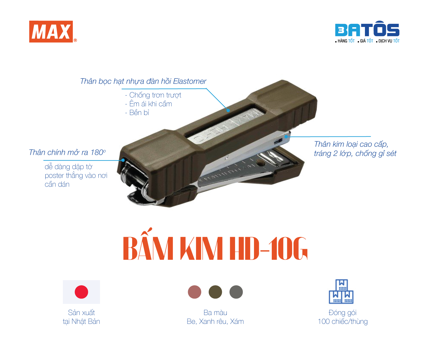Chi tiết dập ghi HD-10G Max do Batos phân phối