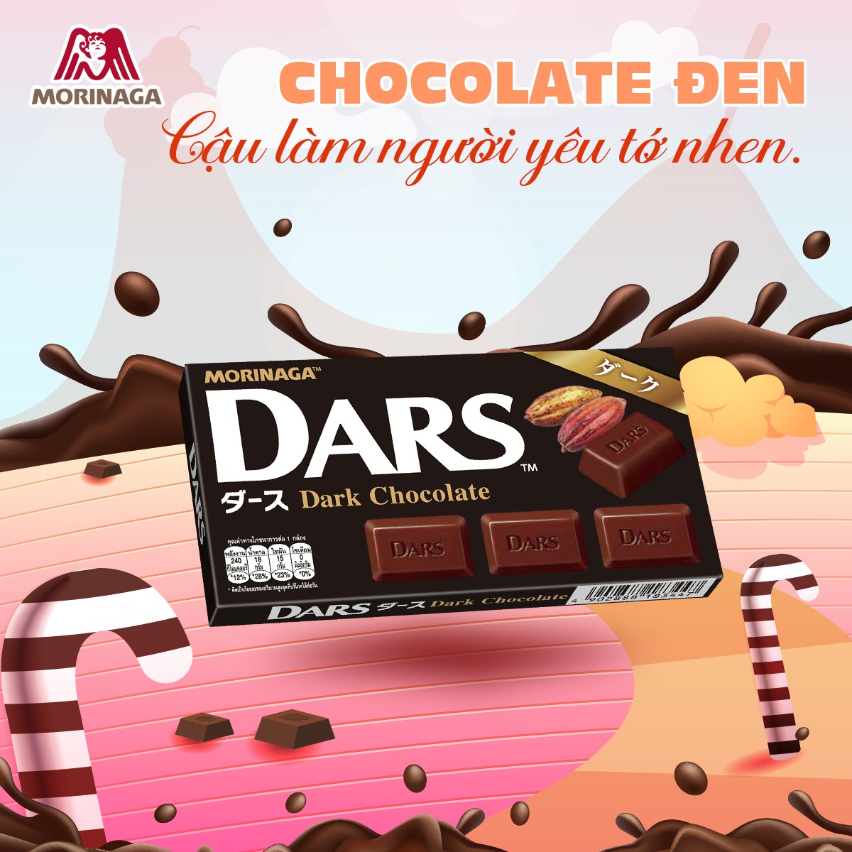Morinaga Dars có bao nhiêu loại socola đen?