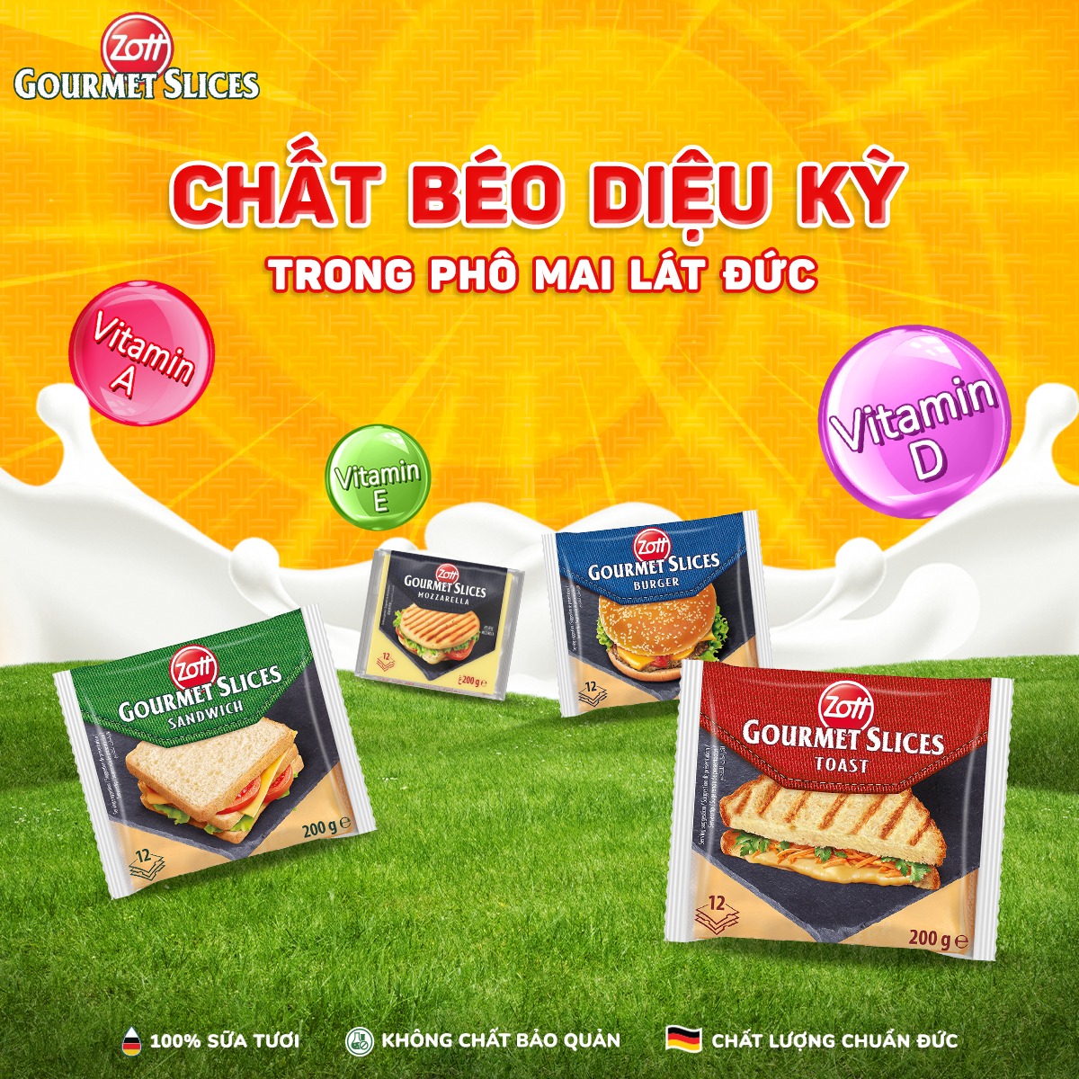 Phô mai Zott - Béo ngậy, mềm mịn, tan chảy, thơm ngon khó cưỡng