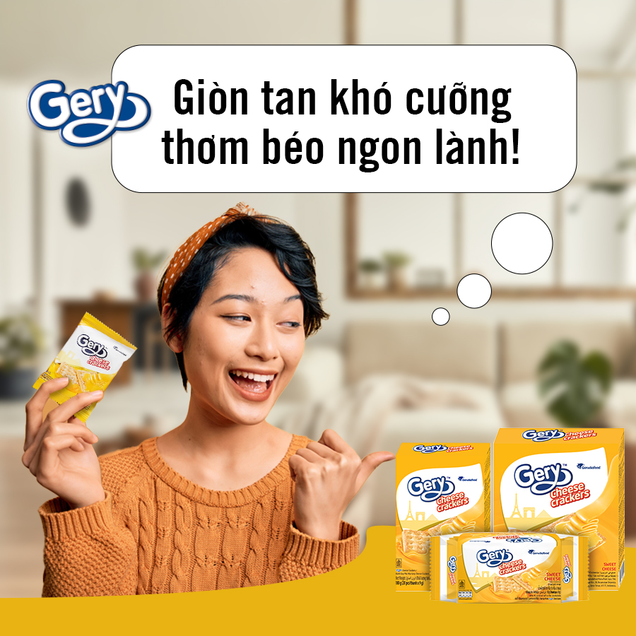 Bánh quy phô mai Gery Cheese – Giòn rụm, thơm ngon khó cưỡng