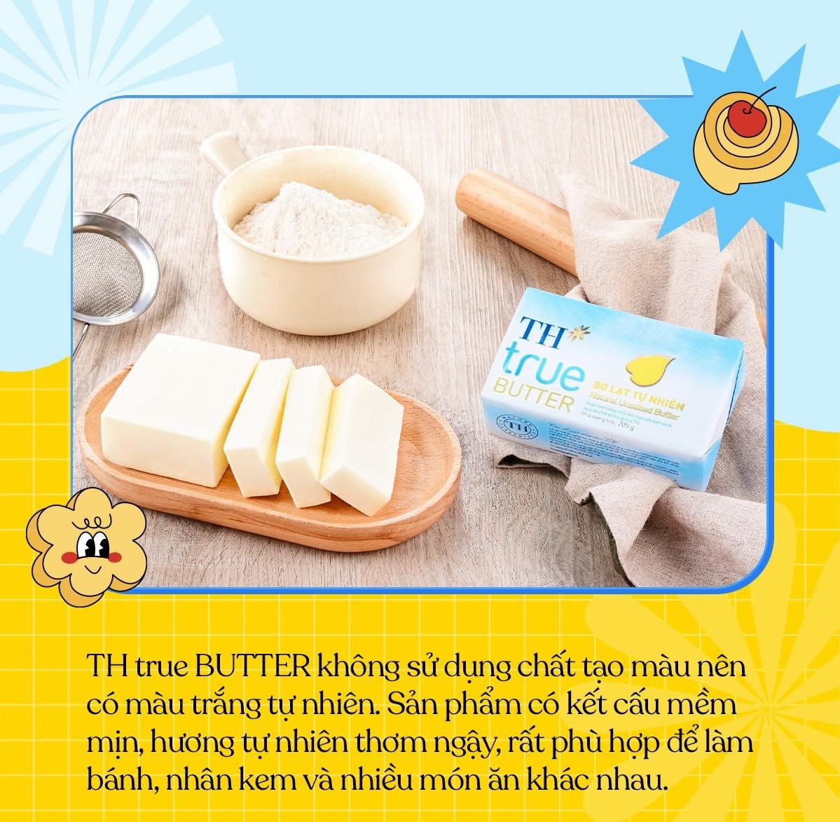 Bơ lạt tự nhiên TH True Butter bổ dưỡng cho món ngon mỗi ngày