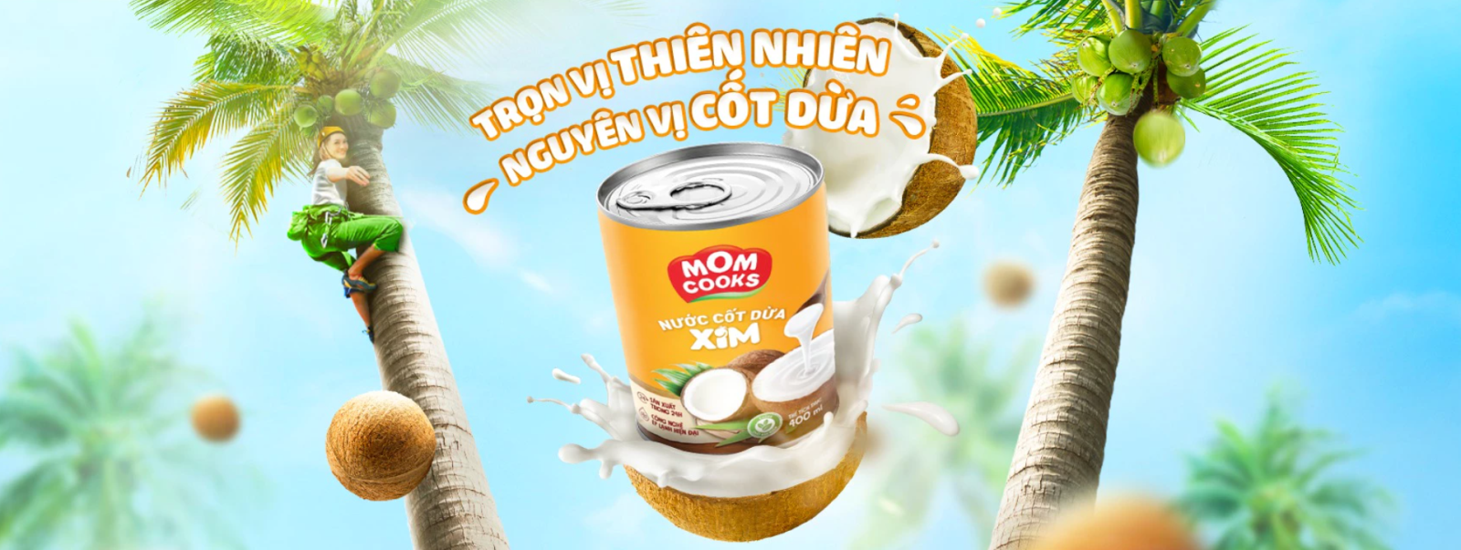 Khay 24 lon nước cốt dừa XIM - Mom Cooks 400ml/lon