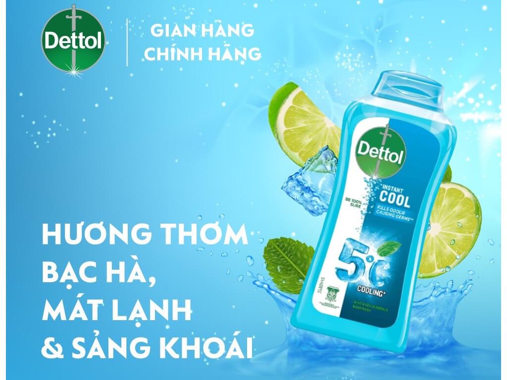 Sữa tắm Dettol Instant Cool cho mùa hè mát lạnh