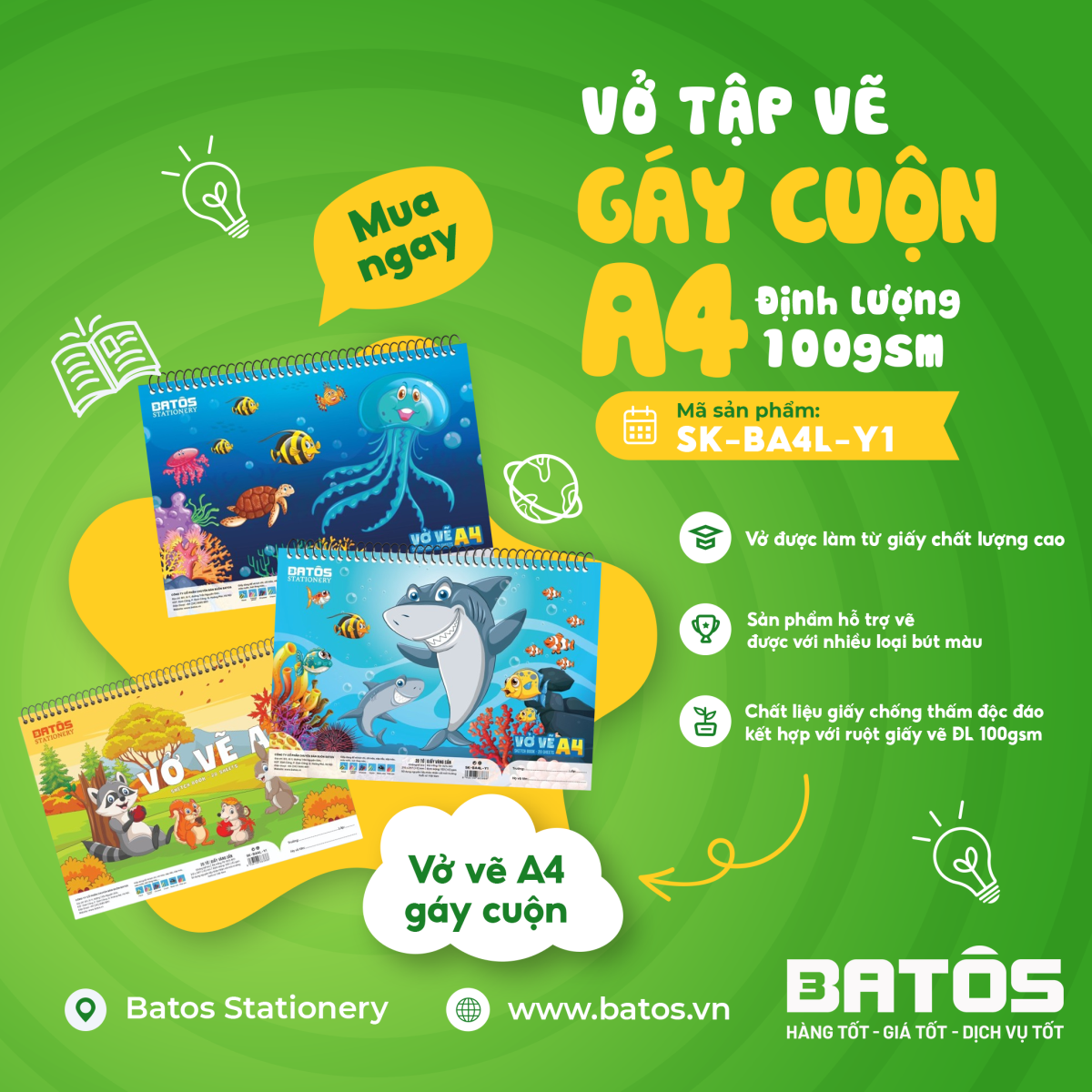 Vở tập vẽ A4 - Cộng sự đắc lực cho những ý tưởng nghệ thuật bùng nổ