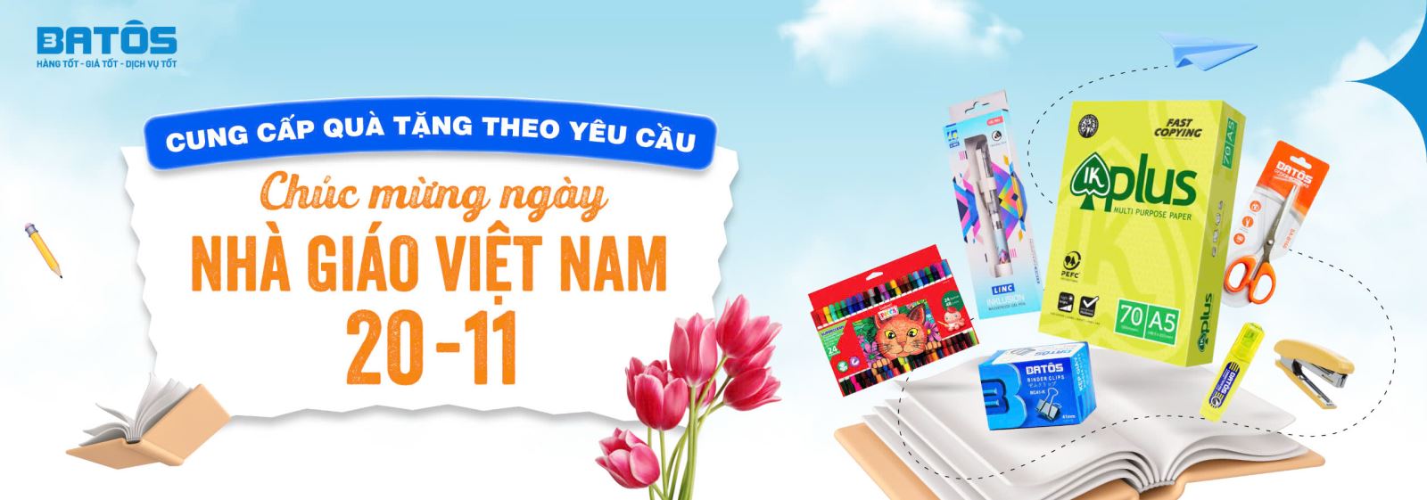 Địa chỉ mua văn phòng phẩm chính hãng dành cho học sinh, sinh viên dịp 20/11
