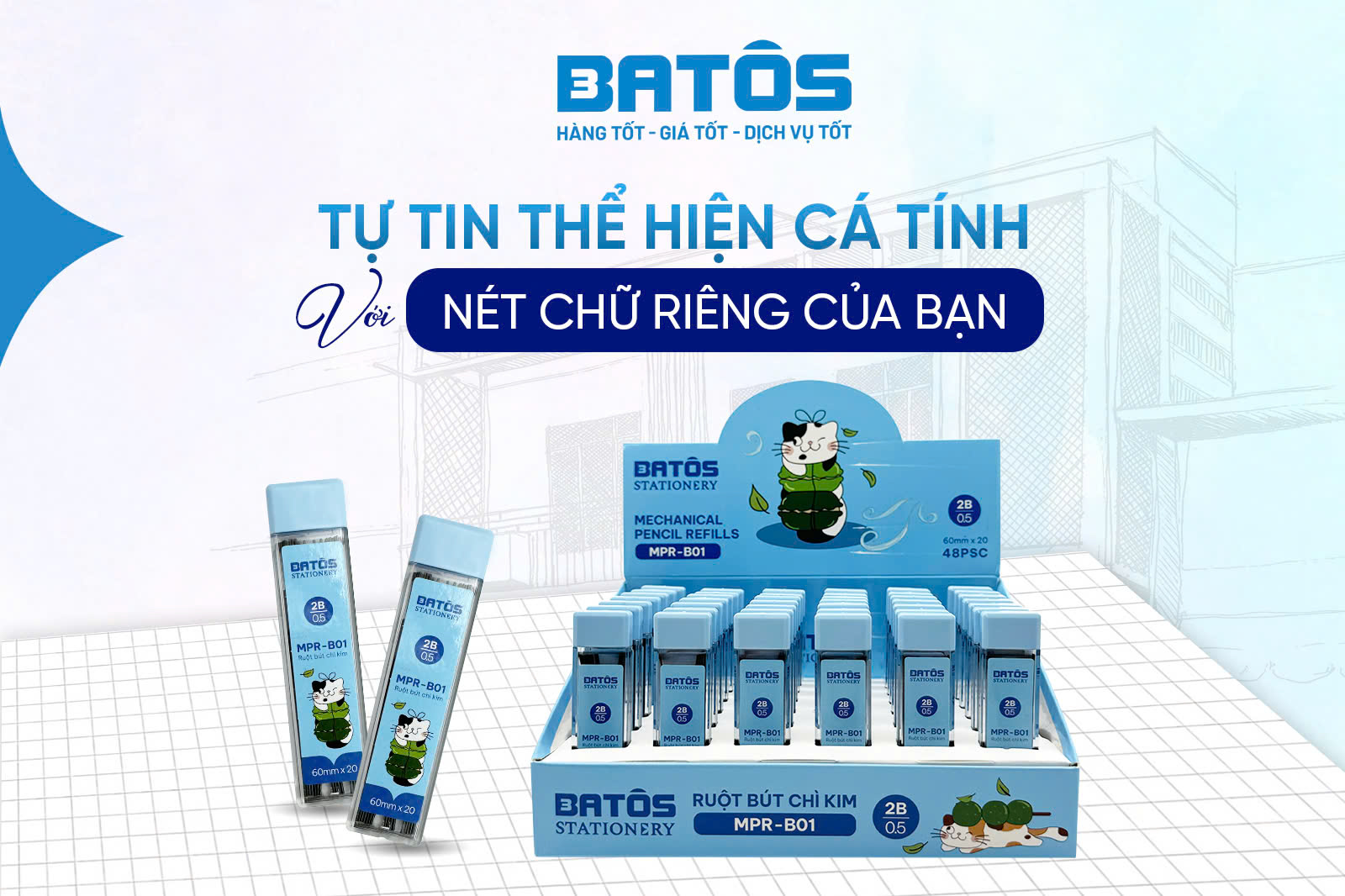 Bút chì kim Batos - Viết mượt mà với những đường kẻ sắc nét