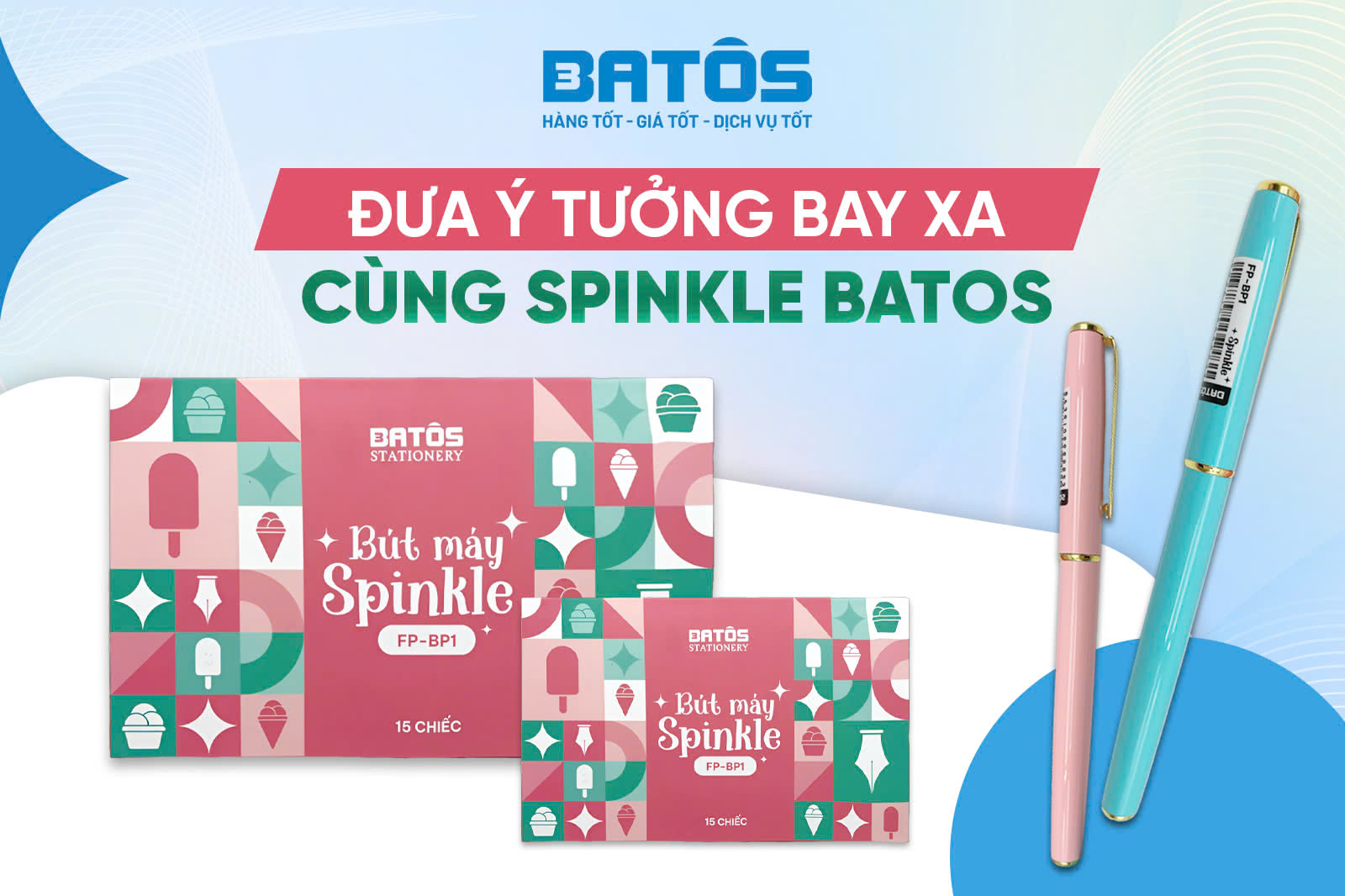 Nét bút mềm mại, lướt nhẹ trên giấy cùng bút máy Spinkle Batos